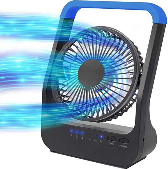 Battery Operated Fan, Super Long Lasting Battery Operated Fans for Camping, Portable D-Cell Battery Powered Desk Fan with Timer, 3 Speeds, Whisper Quiet, 180° Rotation, for Office,Bedroom,Outdoor, 5'', F24
