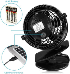 Gazeled Battery Operated Fans, 5 Inch Cordless Fan for Camping with 8 Free AA Batteries-F18