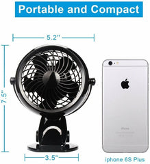 Gazeled Battery Operated Fans, 5 Inch Cordless Fan for Camping with 8 Free AA Batteries-F18