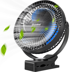 Clip on Fan Battery Operated, 8 Inch 10000mAh Rechargeable Fan for Baby, 4 Speeds & 10W Fast Charging, Portable Cooling USB Fan for Baby Stroller Golf Cart Car Gym Treadmill,2 in 1 Desk&Clip Fan-F35