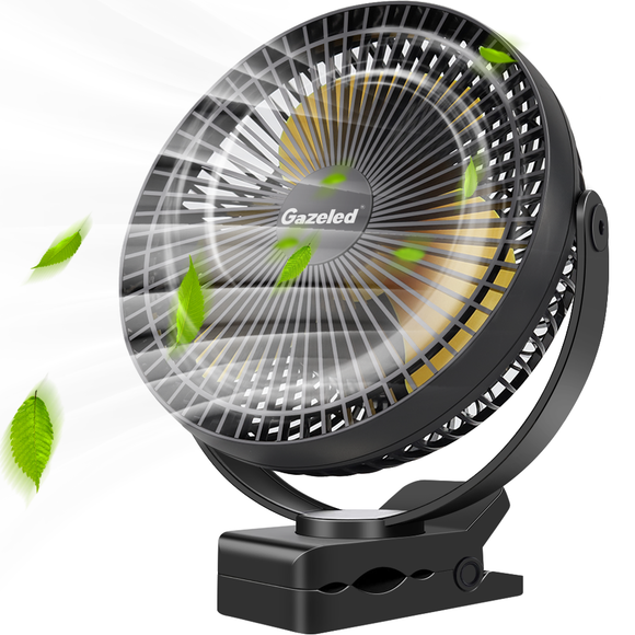 Clip on Fan Battery Operated, 8 Inch 10000mAh Rechargeable Fan for Baby, 4 Speeds & 10W Fast Charging, Portable Cooling USB Fan for Baby Stroller Golf Cart Car Gym Treadmill,2 in 1 Desk&Clip Fan-F37